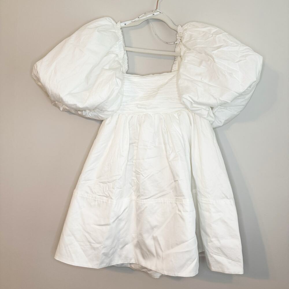 Aje Casabianca Puff Sleeve White Mini Dress Size 2 US / 6 AU NWT - Picture 4 of 10